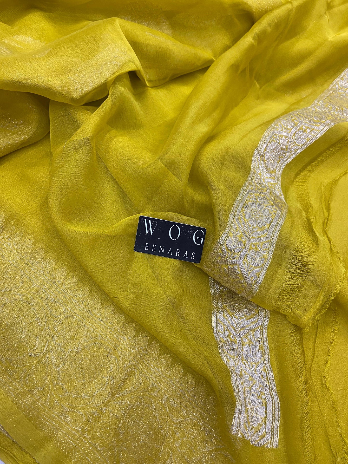 DHANI YELLOW PURE HANDWOVEN KHADDI CHIFFON
