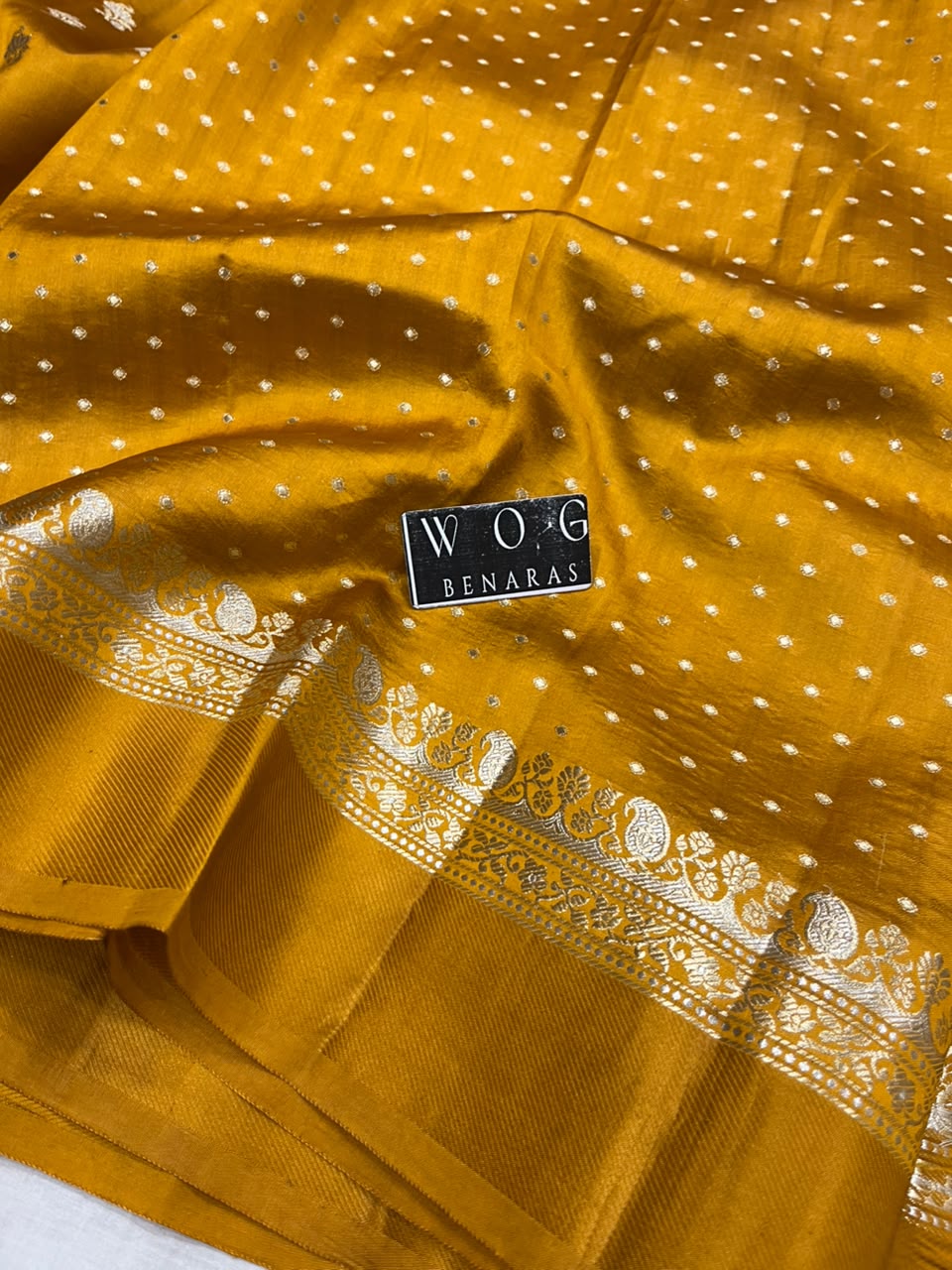 MUSTARD YELLOW PURE RAW MANGO SILK SAREE