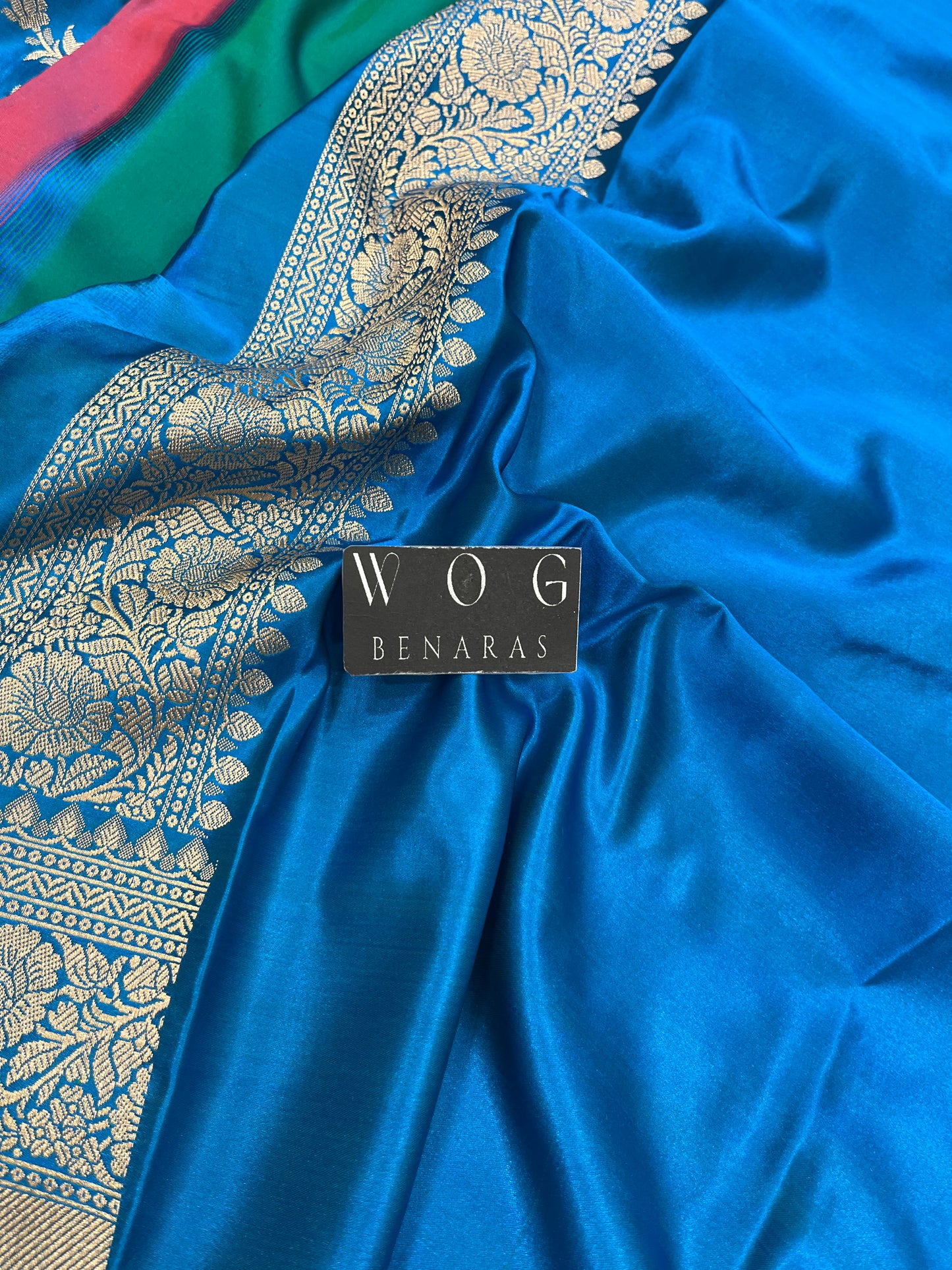 Mashru Jall Saree In Electric Blue