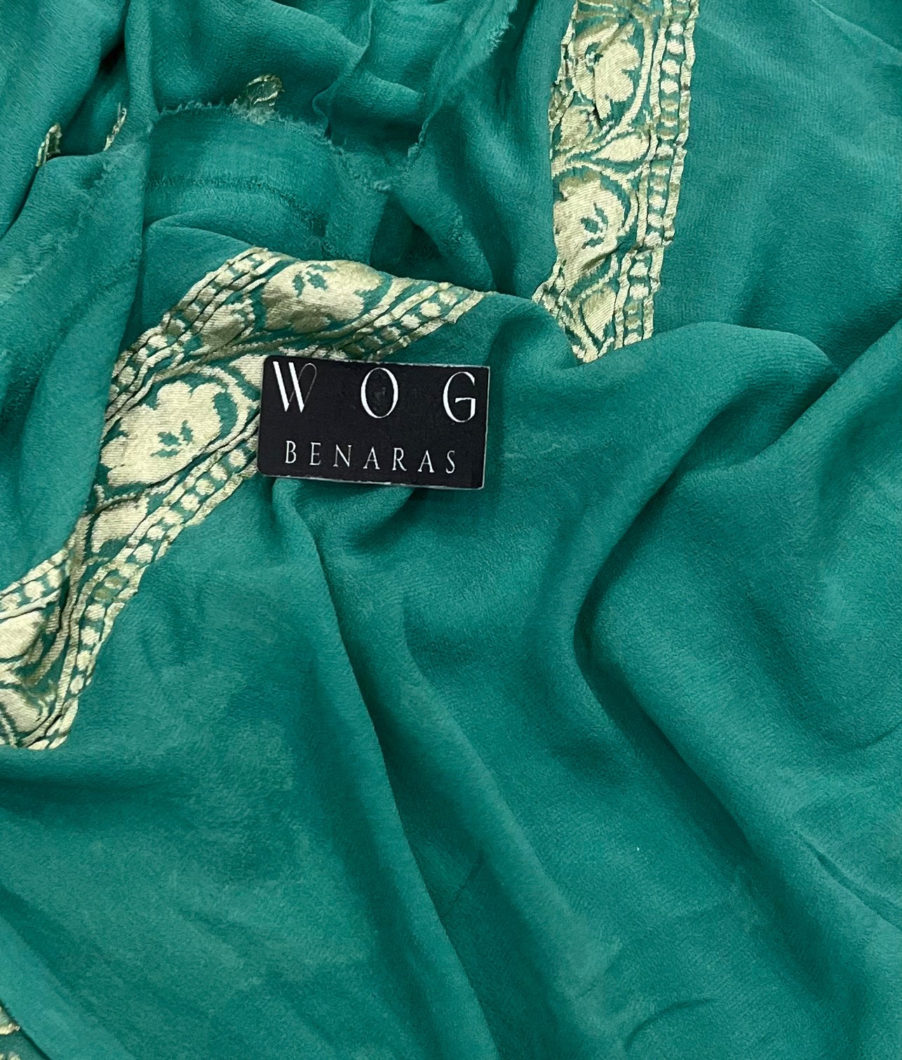 Pure Khaddi Georgette In Dusty Sea Green