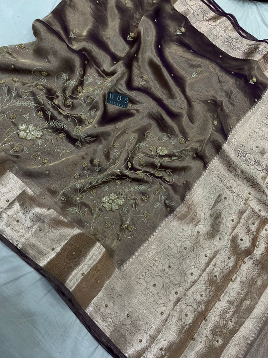 Pure Tissue Silk With Handwork