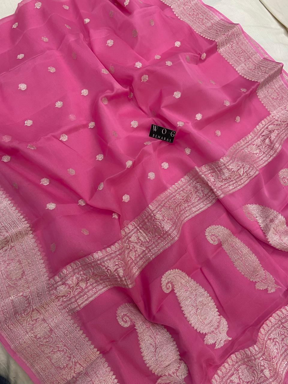 GAZARI HANDWOVEN KHADDI CHIFFON SAREE