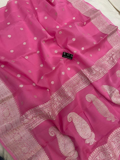 GAZARI HANDWOVEN KHADDI CHIFFON SAREE
