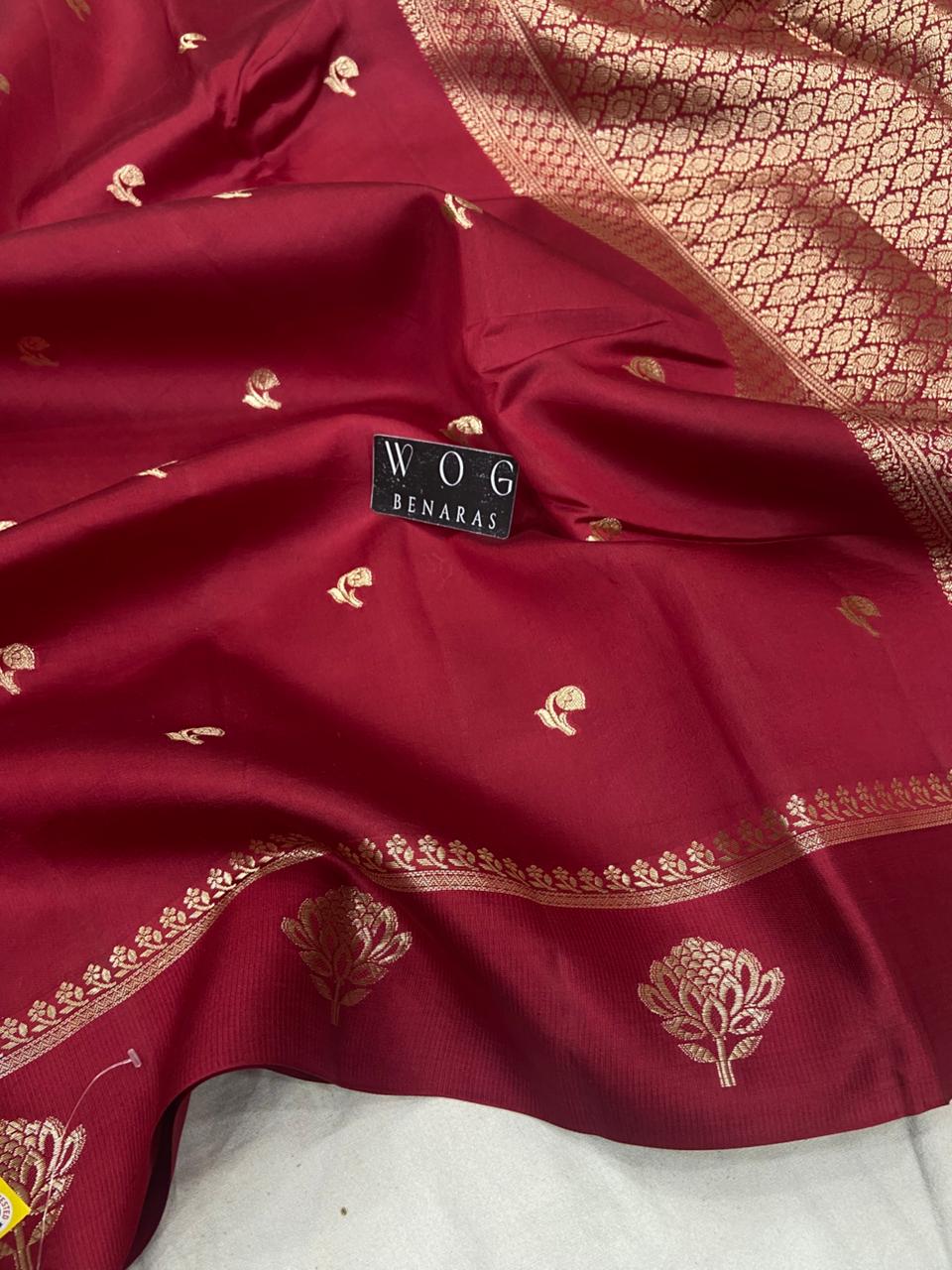 MEHROON PURE MANGO KATAN SILK SAREE