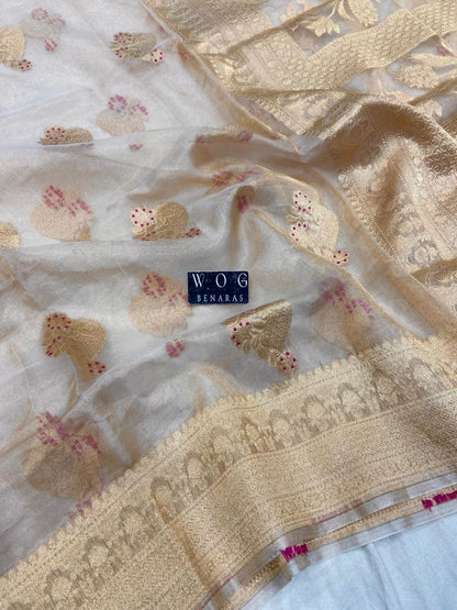 GOLDEN PURE IKTARA TISSUE SILK SAREE