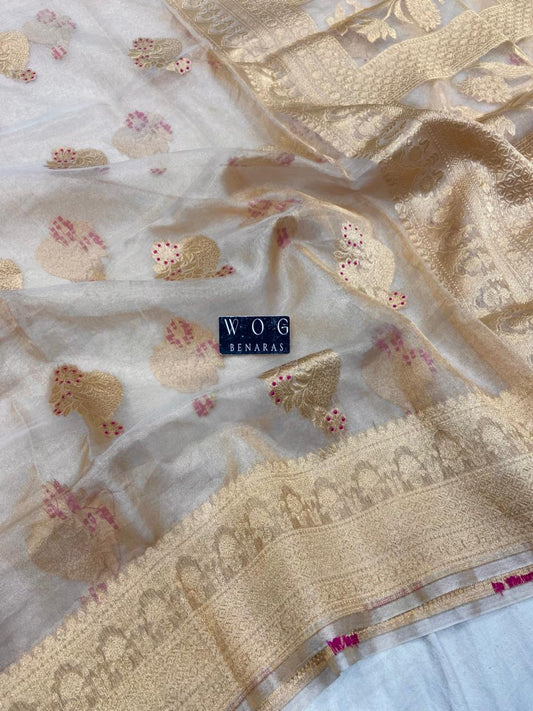 GOLDEN PURE IKTARA TISSUE SILK SAREE