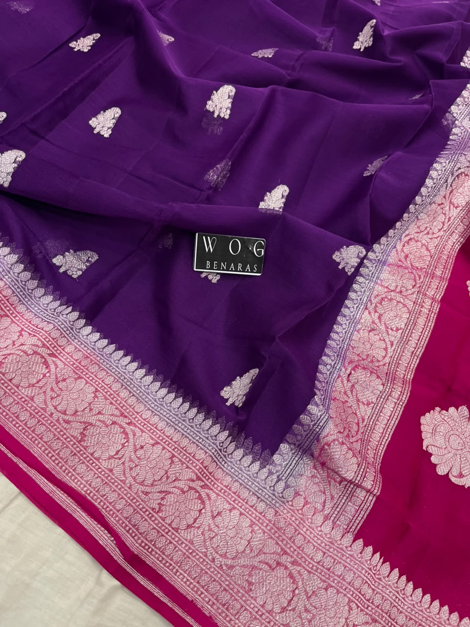 MERGENTA & RANI PURE HANDWOVEN KHADDI CHIFFON SAREE