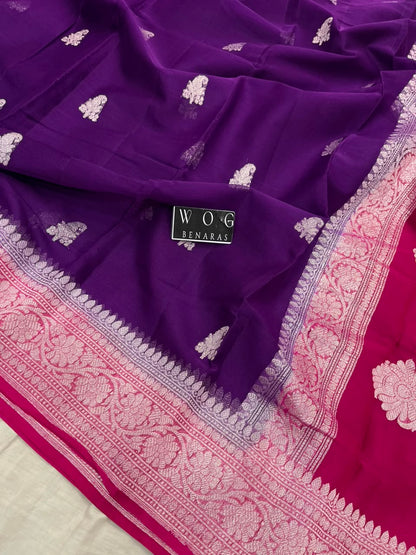 MERGENTA & RANI PURE HANDWOVEN KHADDI CHIFFON SAREE