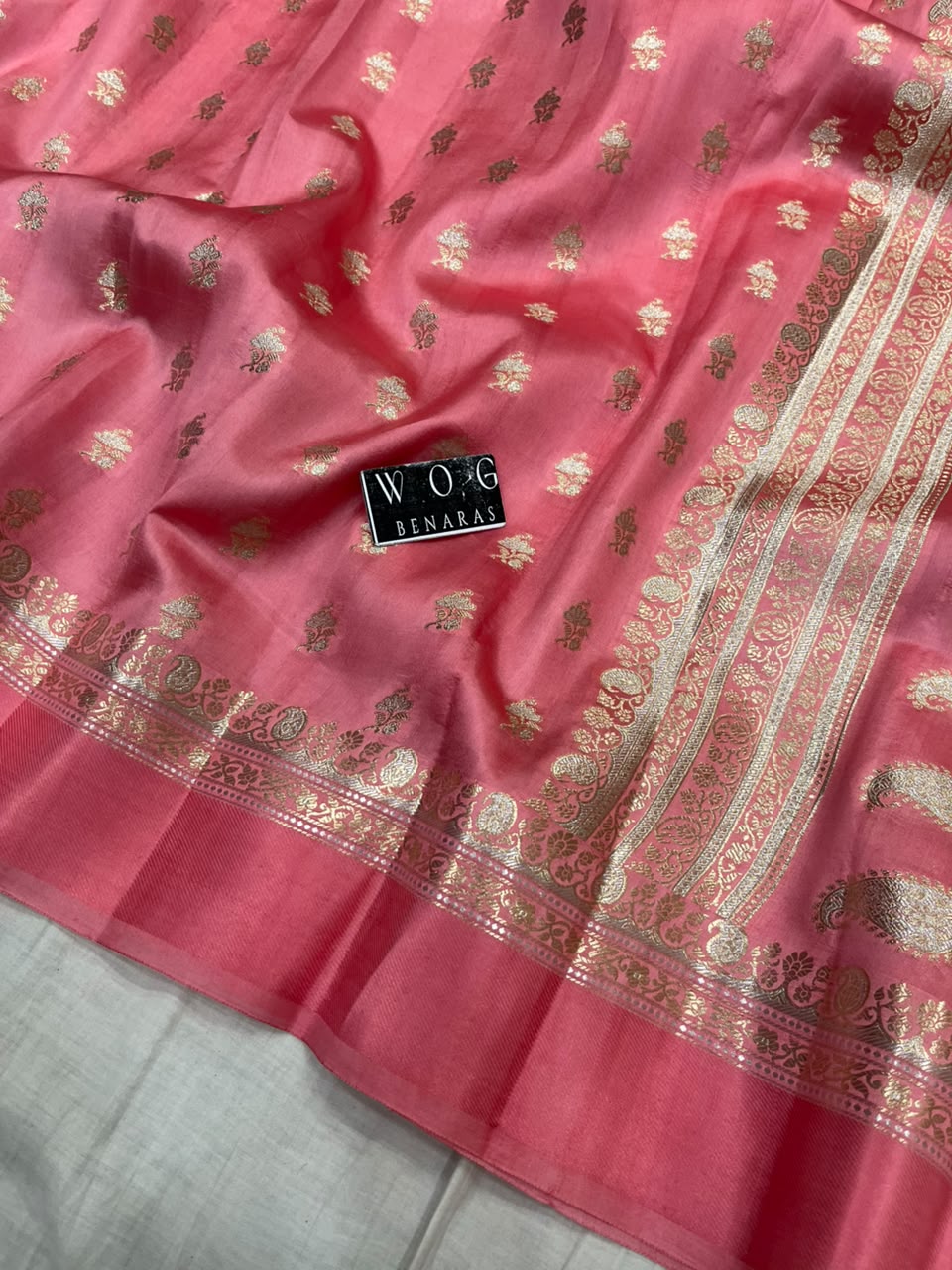 BLUSH PINK PURE RAW MANGO SILK SAREE