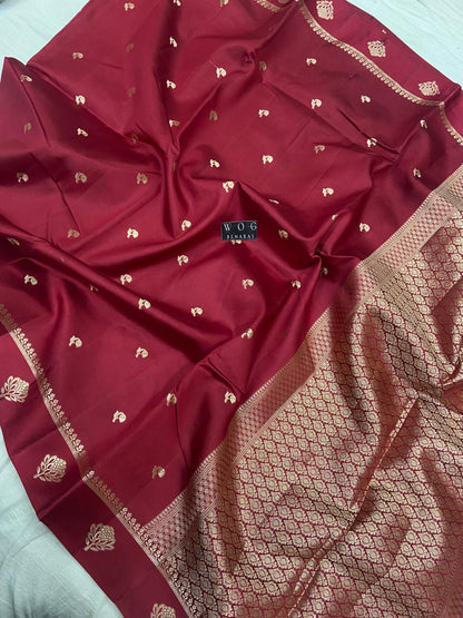 MEHROON PURE MANGO KATAN SILK SAREE