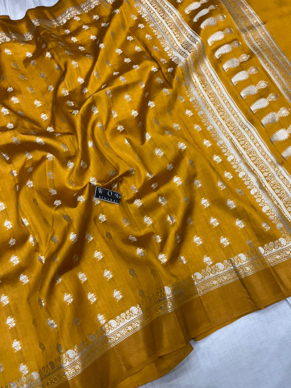 MUSTARD YELLOW PURE RAW MANGO SILK SAREE