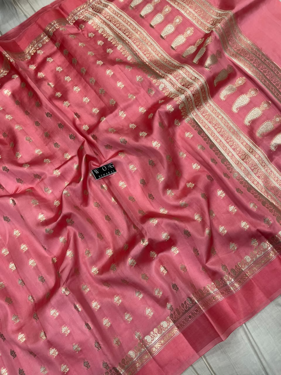 BLUSH PINK PURE RAW MANGO SILK SAREE