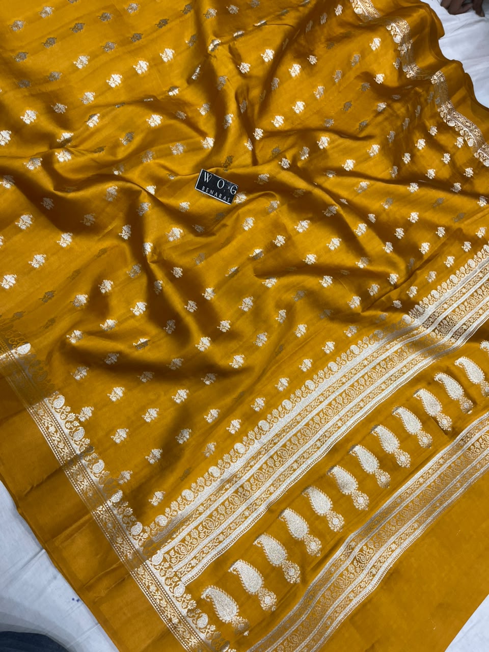 MUSTARD YELLOW PURE RAW MANGO SILK SAREE