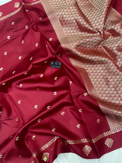 MEHROON PURE MANGO KATAN SILK SAREE