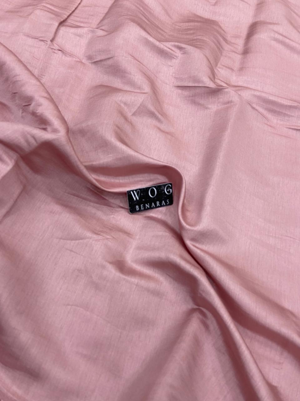 ONION PINK SILK SAREE WITH BUTI AND FLORAL BORDER