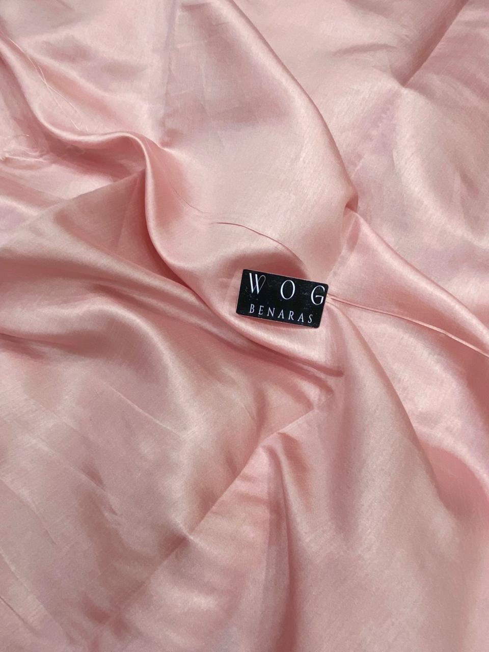BLUSH PINK SILK SAREE WITH FLORAL PALLU