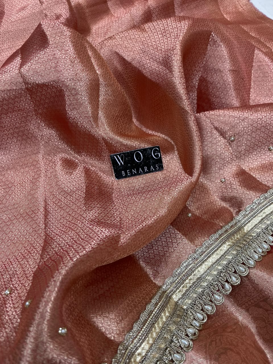 PURE TISSUE SILK SAREE WITH HANDWORK