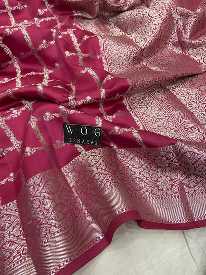 DUSTY GAZARI PURE CHINIYA SILK SAREE