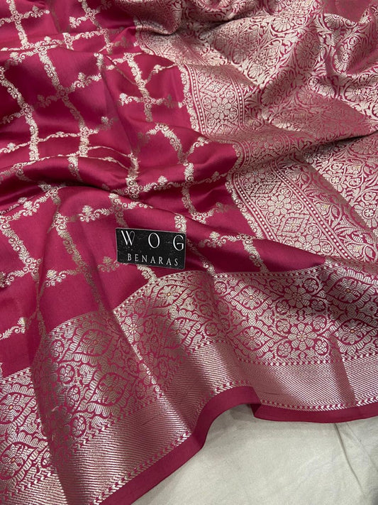 DUSTY GAZARI PURE CHINIYA SILK SAREE