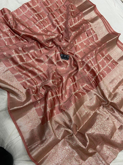 COPPER SHADE PURE CHINIYA SILK SAREE