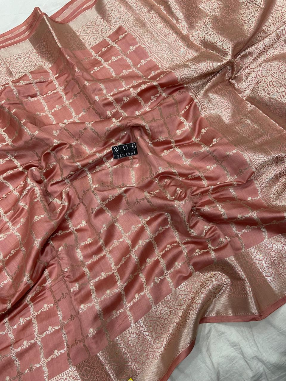 COPPER SHADE PURE CHINIYA SILK SAREE