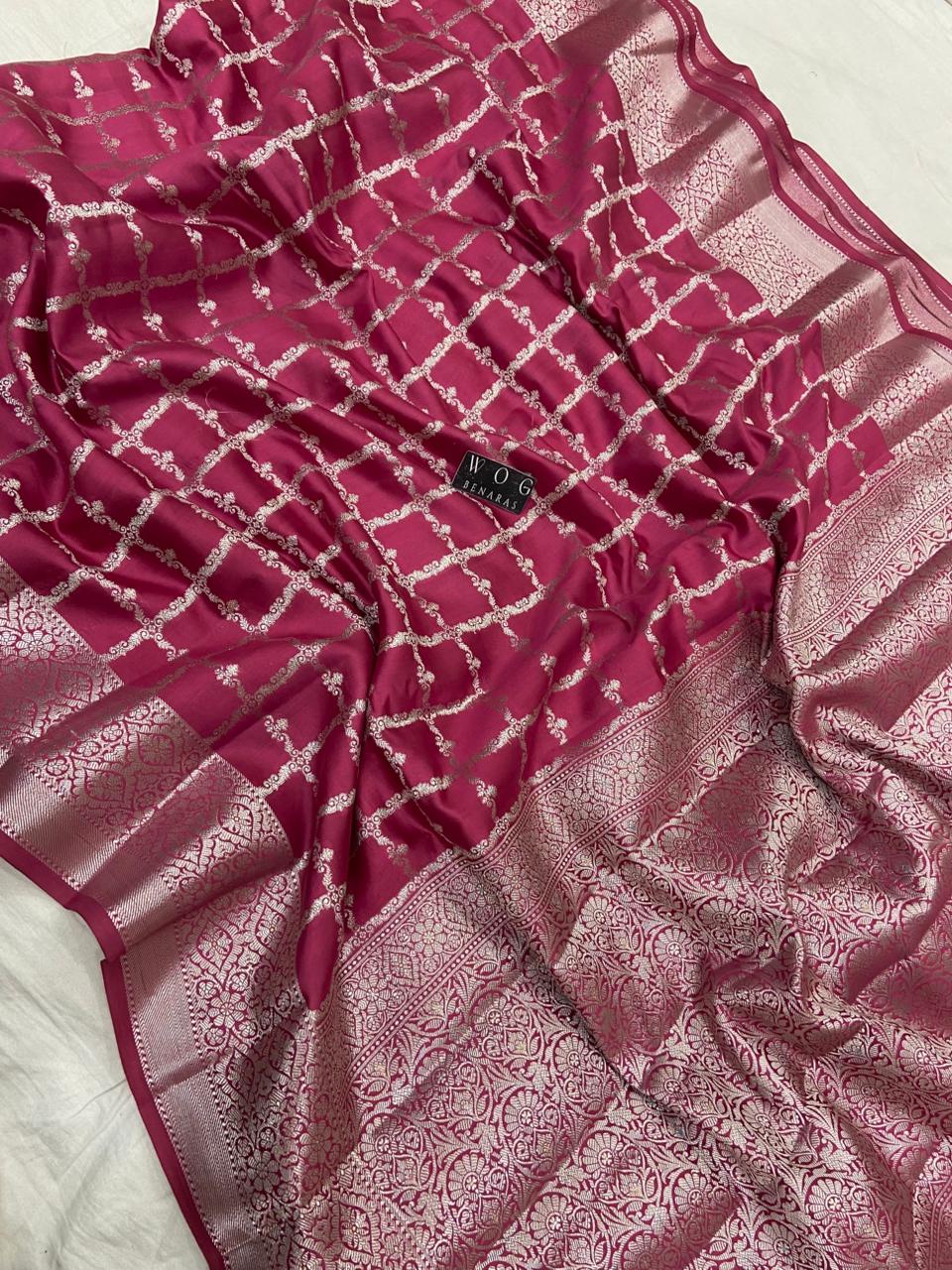 DUSTY GAZARI PURE CHINIYA SILK SAREE