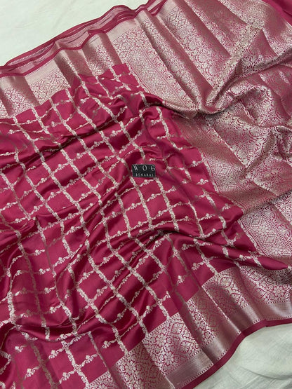 DUSTY GAZARI PURE CHINIYA SILK SAREE