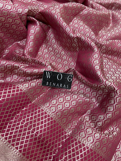 DUSTY GAZARI PURE CHINIYA SILK SAREE