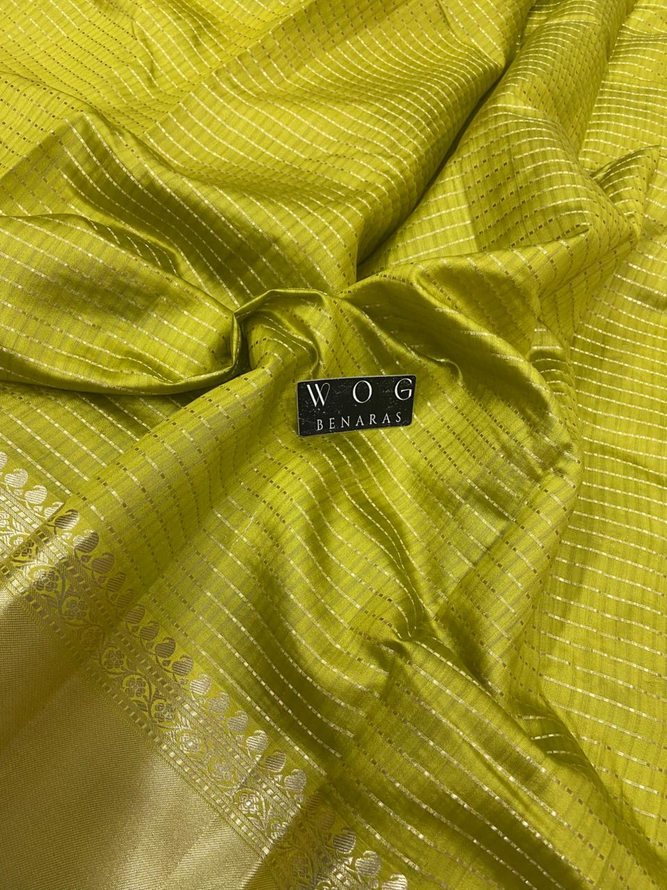 DHANI YELLOW PURE CHINIYA SILK BUTI SAREE