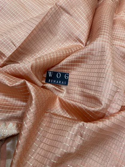 COPPER SHADE PURE CHINIYA SILK BUTI SAREE