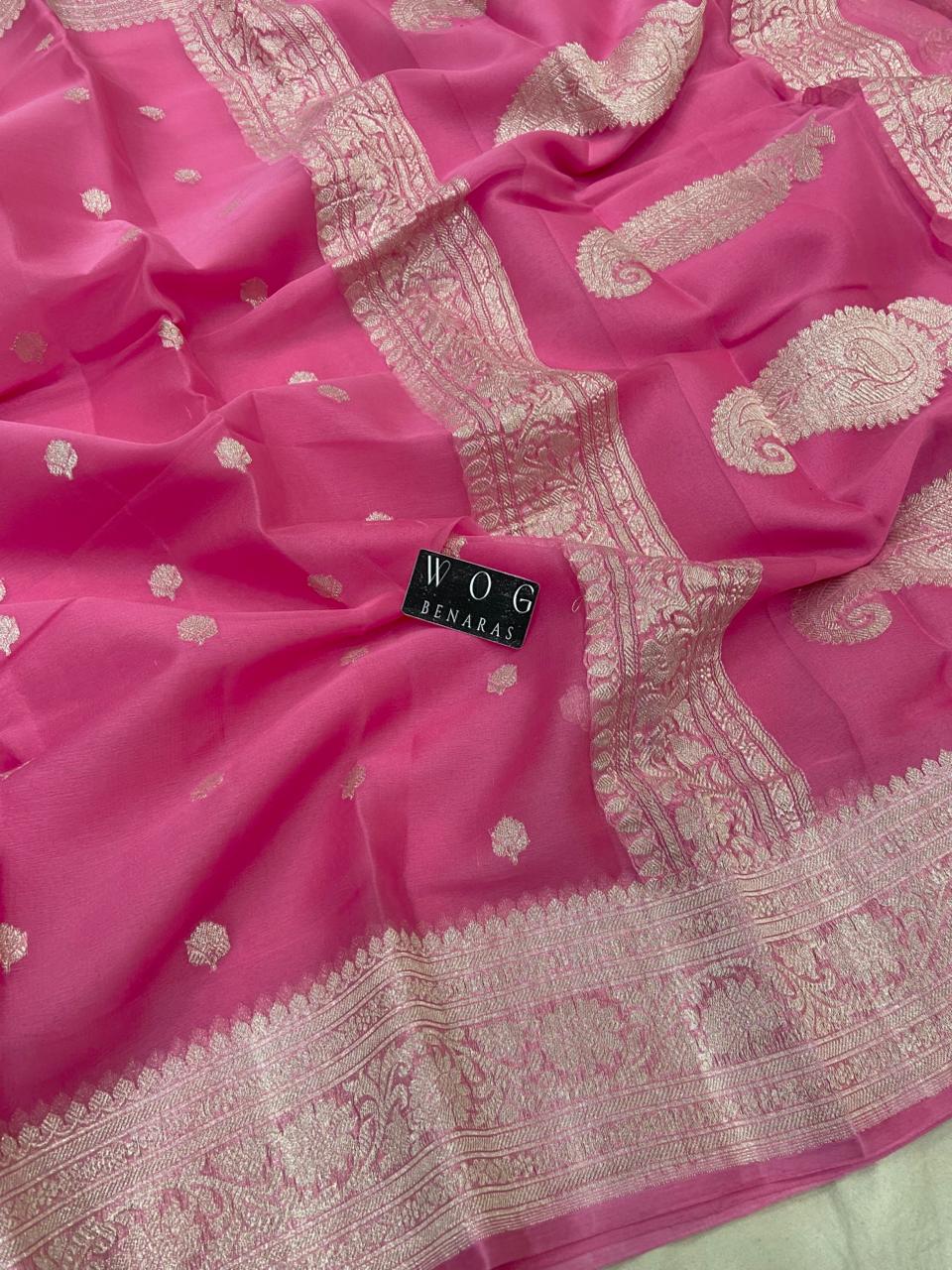 GAZARI HANDWOVEN KHADDI CHIFFON SAREE