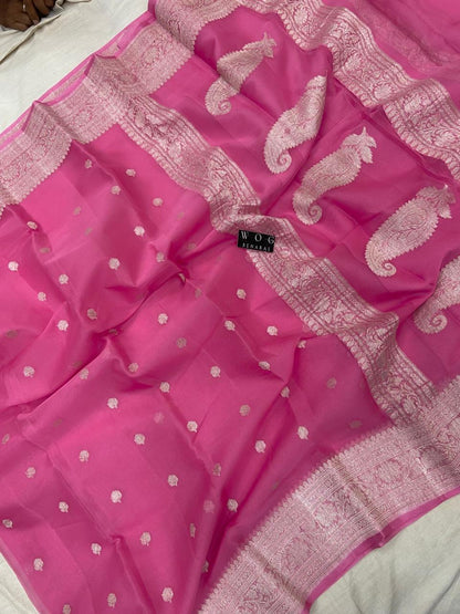 GAZARI HANDWOVEN KHADDI CHIFFON SAREE