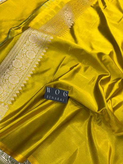 Mashru Jall Saree In Dhani Colour