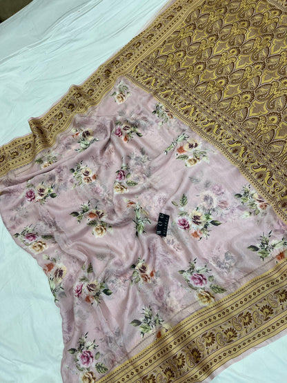 Pure Crep With Floral Print