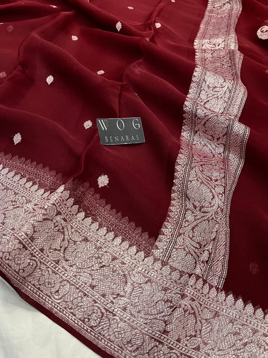 Pure Khaddi Chiffon In Coffee Colour