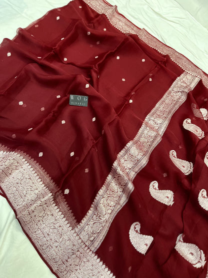 Pure Khaddi Chiffon In Coffee Colour