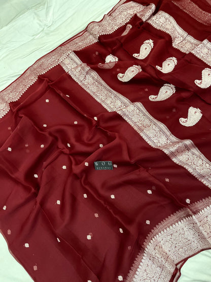 Pure Khaddi Chiffon In Coffee Colour