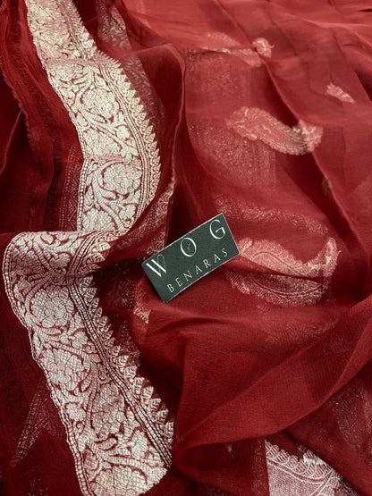 Pure Khaddi Chiffon In Coffee Colour