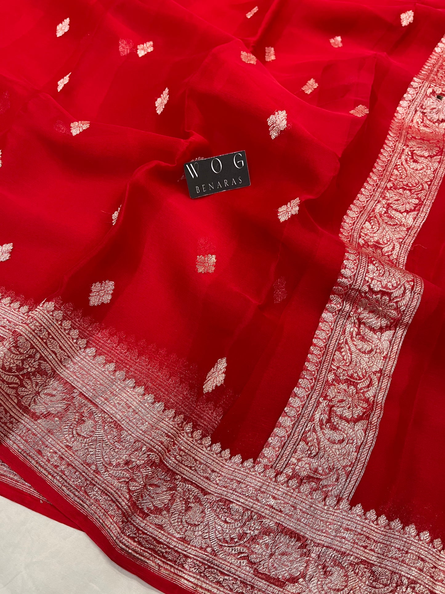 Pure Khaddi Chiffon In Red