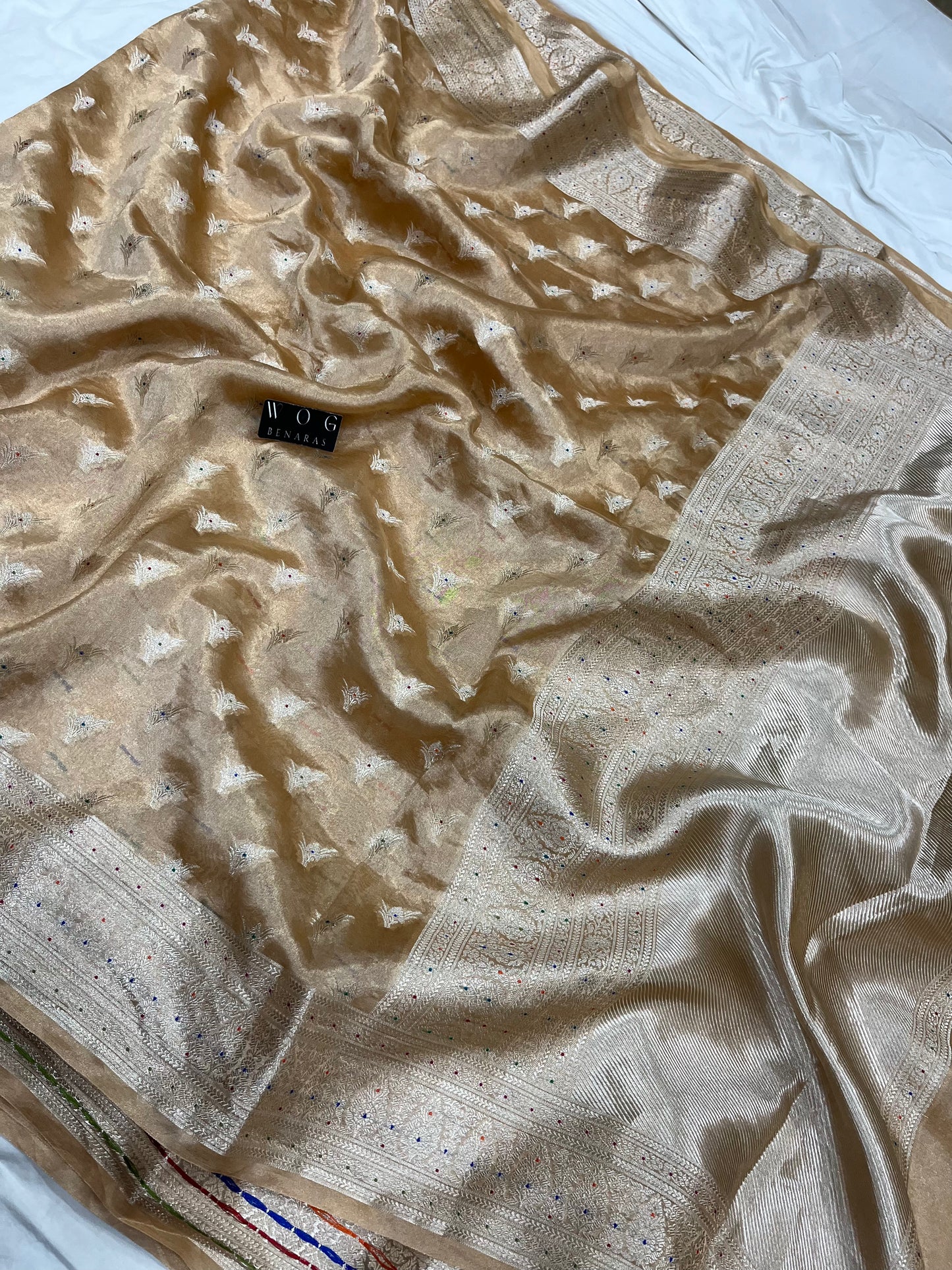 Pure Tissue Tilfi Buti In Natural Tussar colour