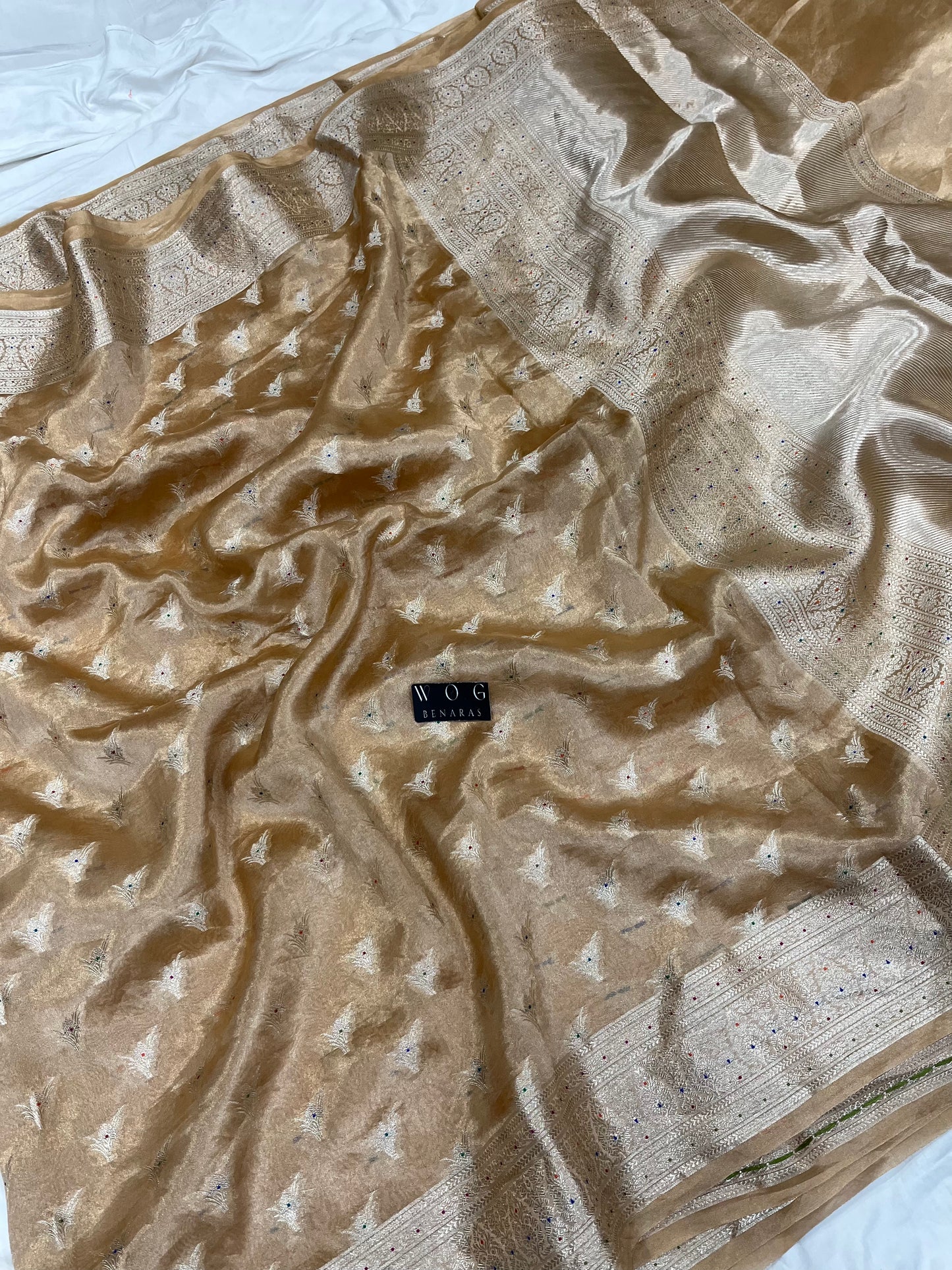 Pure Tissue Tilfi Buti In Natural Tussar colour