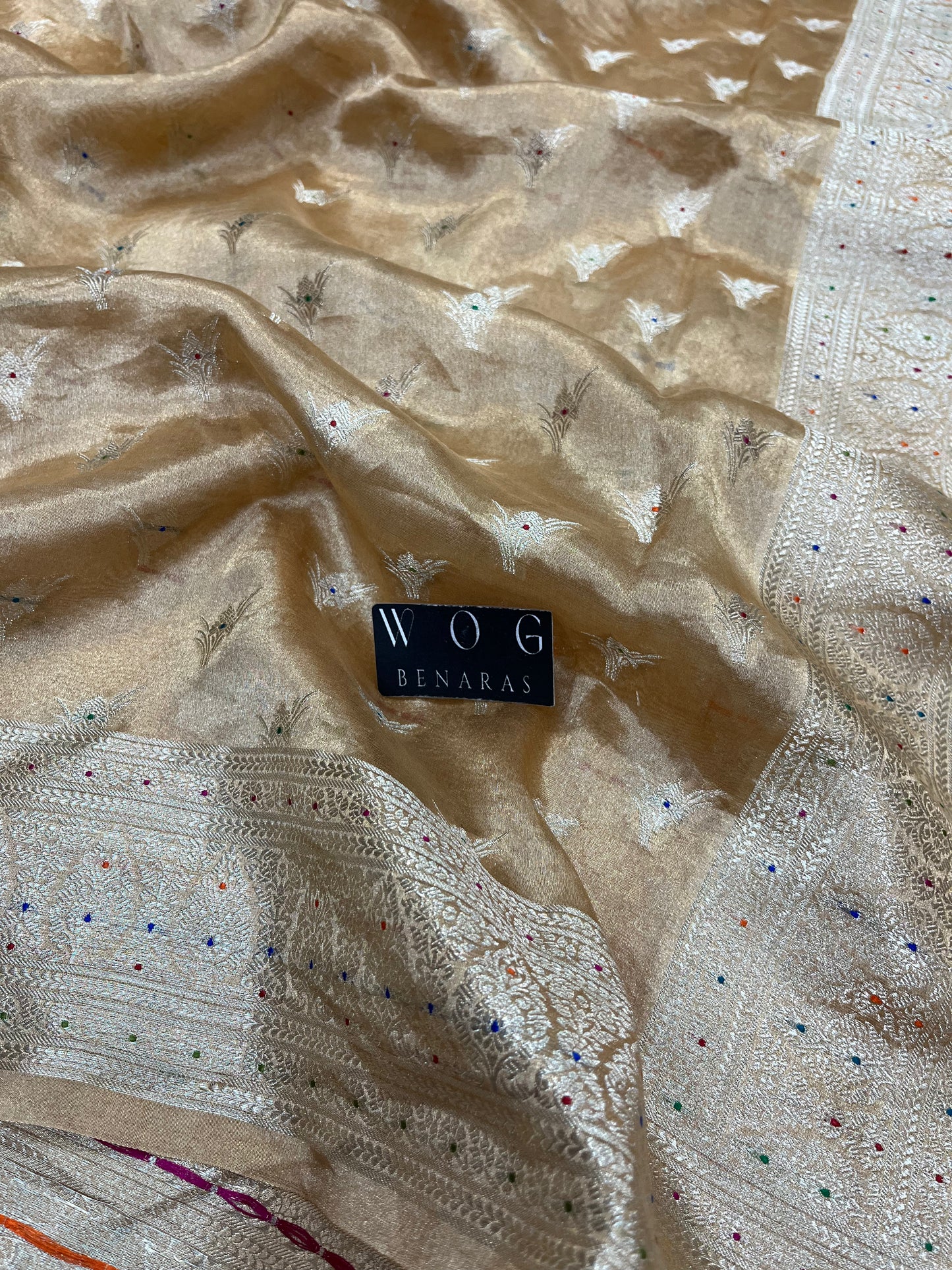 Pure Tissue Tilfi Buti In Natural Tussar colour