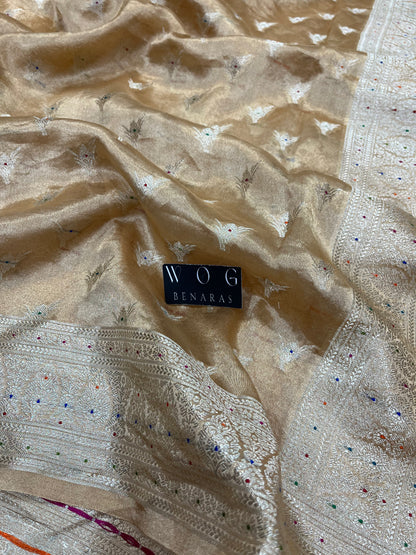 Pure Tissue Tilfi Buti In Natural Tussar colour