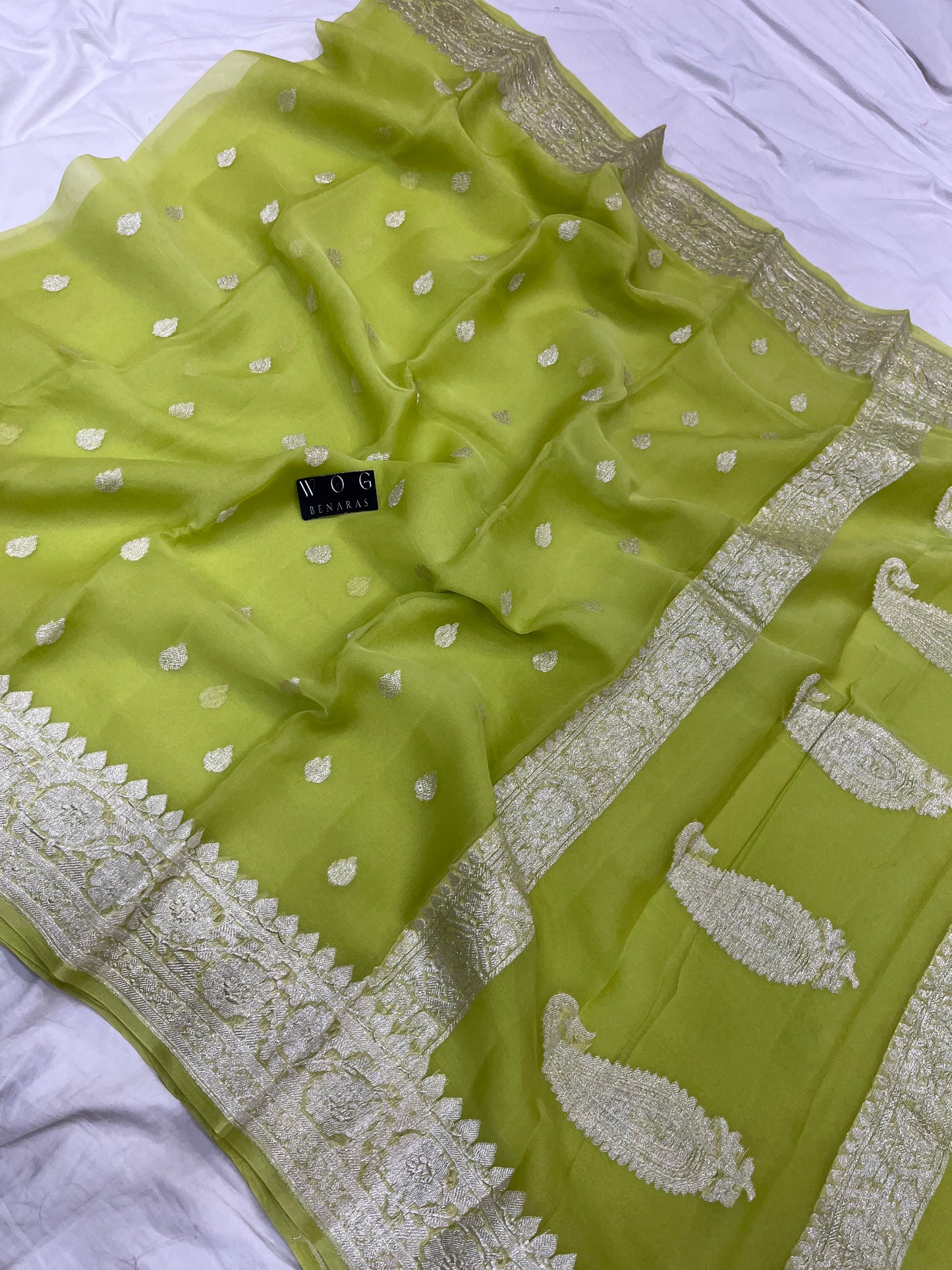Pure Khaddi Chiffon In Pista Colour