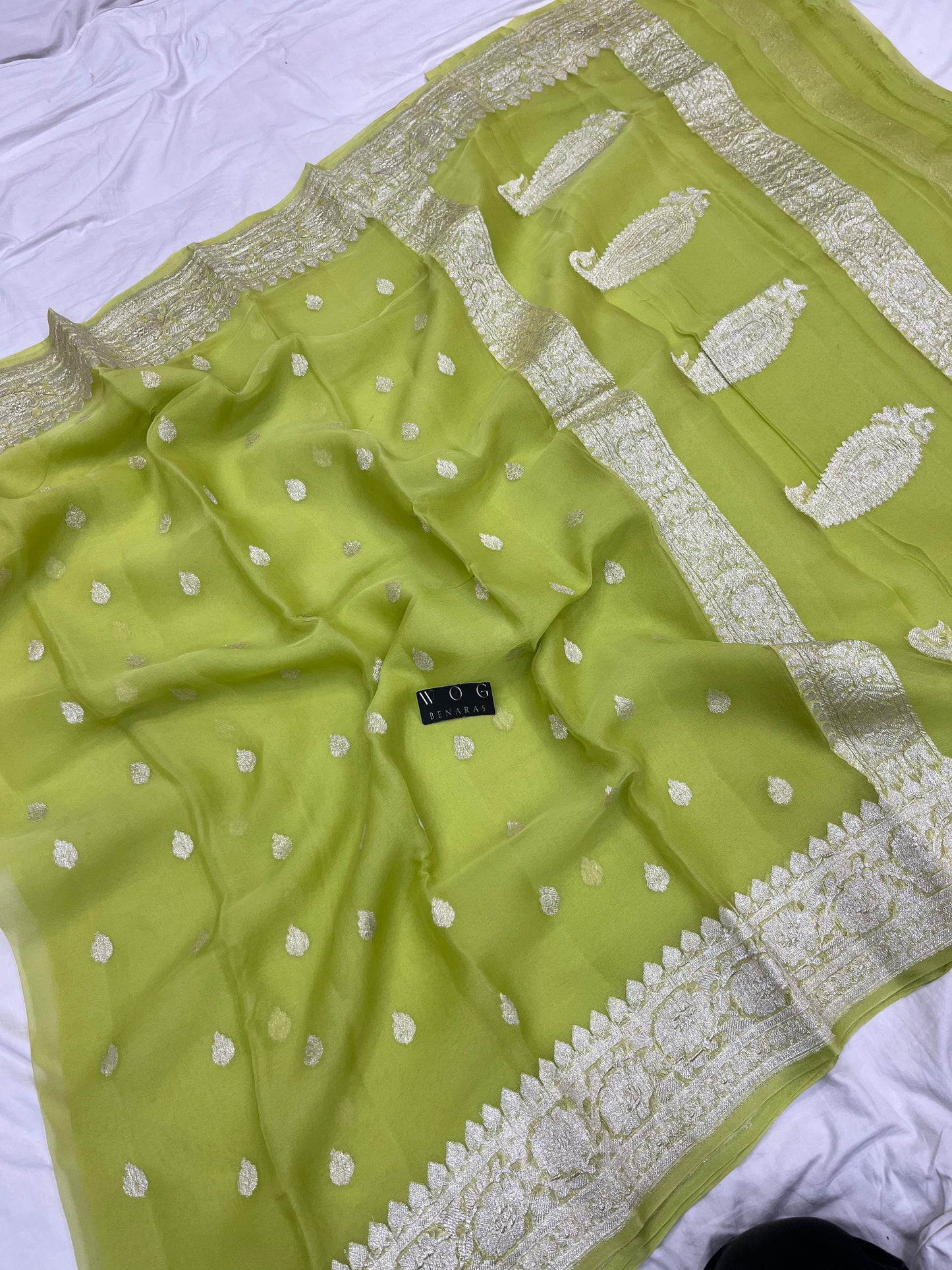 Pure Khaddi Chiffon In Pista Colour
