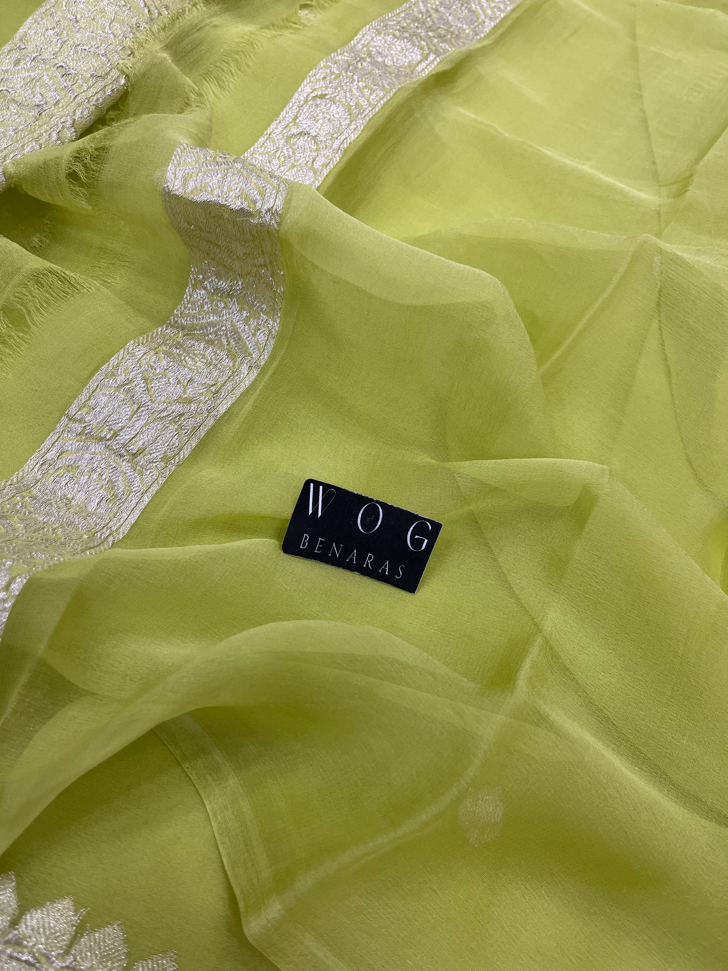 Pure Khaddi Chiffon In Pista Colour