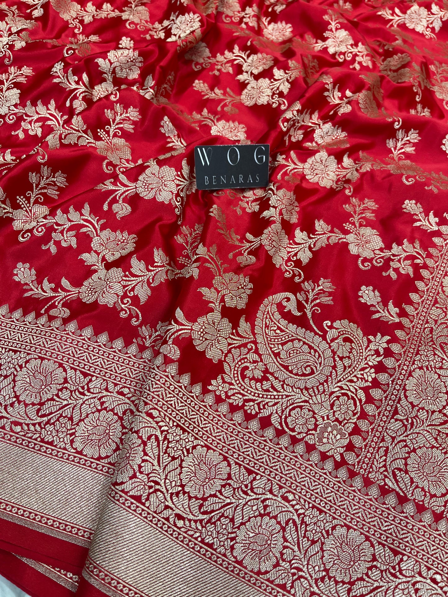 Mashru Jall Saree In Red