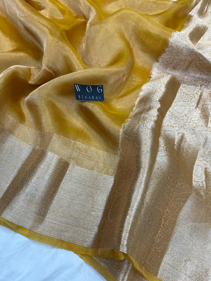 Pure Tissue Silk In Golden Shade