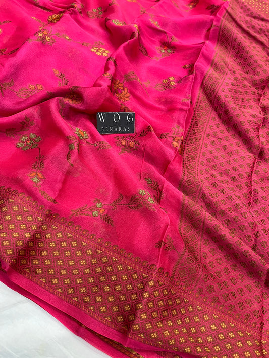 Pure Crep Meenakari Jall In Gazari