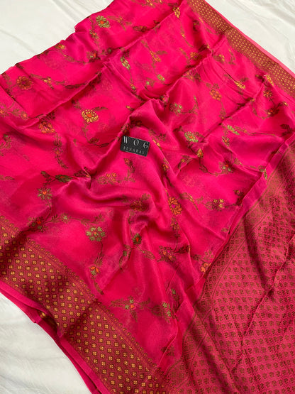 Pure Crep Meenakari Jall In Gazari